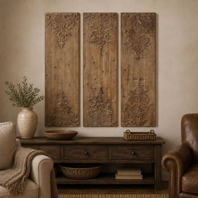 Traditional Plants & Flowers Solid Wood Wall Decor