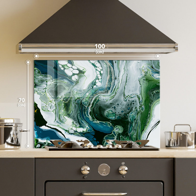 No Frame Painting on Glass, 70 H x 100 W cm