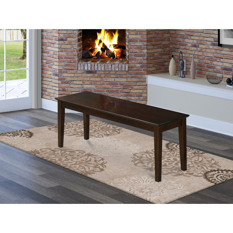 Capri Kitchen Bench with Wood Seat, Cappuccino, Cappuccino