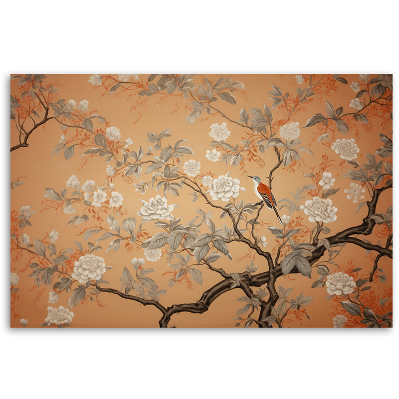 Bird Tree Chinoiserie - Wrapped Canvas Print, 40cm H x 60cm W