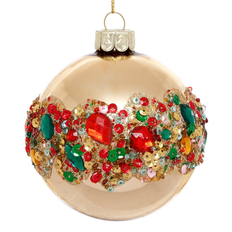 Festive Jeweled Ornament, 3 Inches