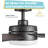 Weeden 44 in. 5 Blade Matte Black Ceiling Fan with Remote Control, Dimmable LED Light Kit, and Reversible Motor-1553658891-1553658890
