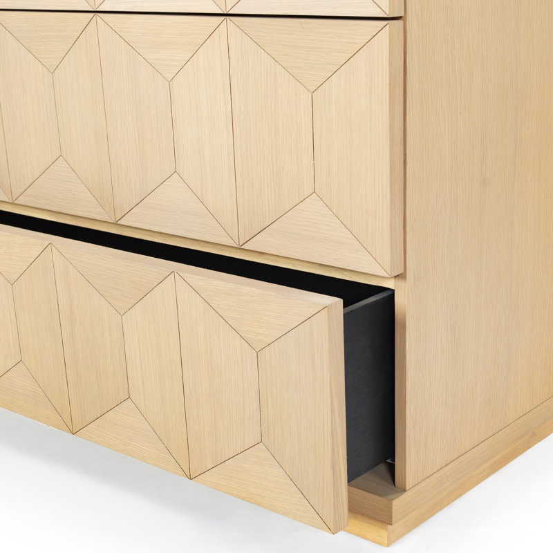 Deziree Wood 6 Drawer Dresser, Natural