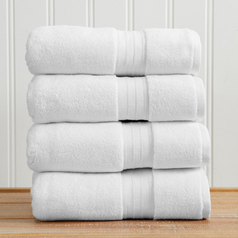 Ensemble de serviettes 100% coton, Blanc, Serviette de bain (paquet de 4)