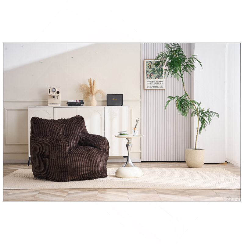 Fauteuil à billes 010-Soft Velvetoy, Tissu brun
