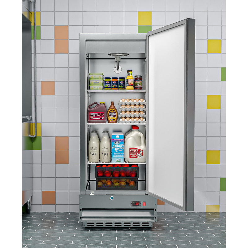 25 in. Commercial Stainless Steel 1-Door Reach-In Refrigerator, 12 cu. ft. RIR-1D-SS12C