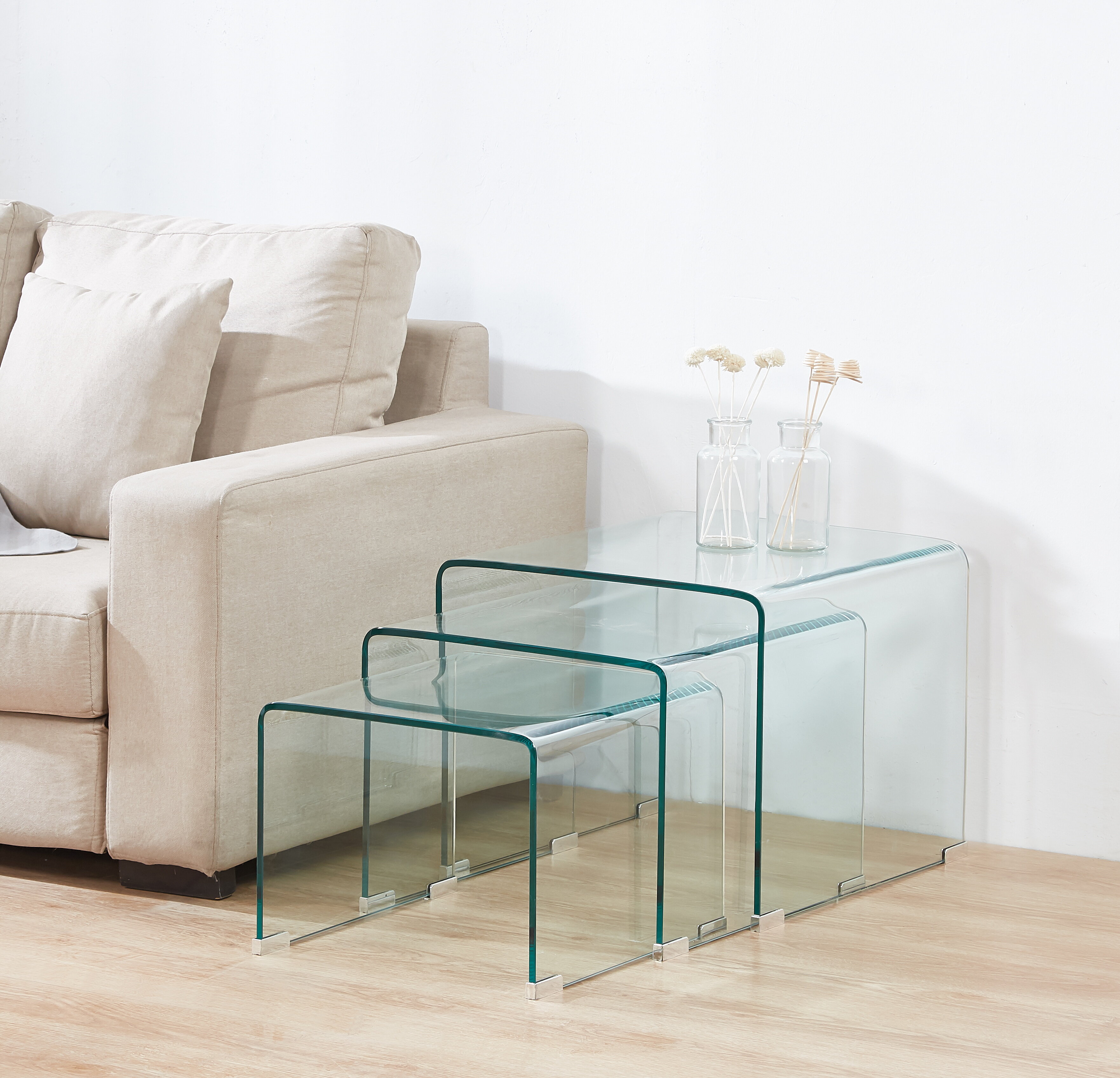 Ebern Designs Strock Glass Nesting Coffee Table - Wayfair Canada