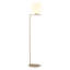 Lampe sur pied 1 lumière en métal doré avec abat-jour en verre blanc laiteux-29552739