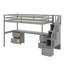 Loft Bed Frame With Built-In Desk And Double Storage Drawers-1261045123