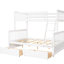 Lit superposé simple blanc avec tiroirs - idéal pour les petits espaces, deux rangements maximisent l'efficacité de la chambre à coucher-2074661263-2074661256