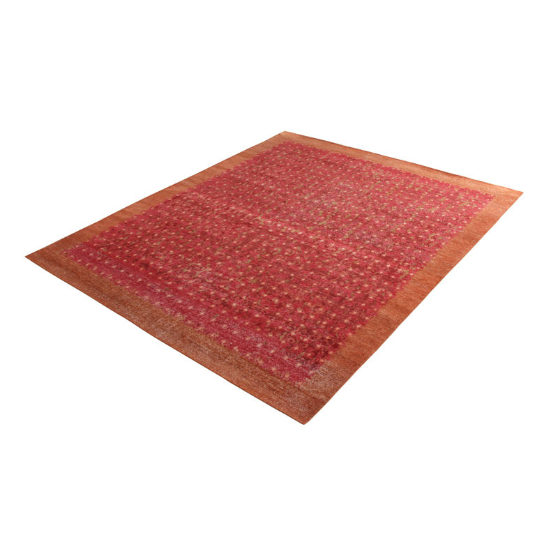 Distressed Homage Hand Knotted Wool Geometric Area Rug, Rectangle 8' x 10'
