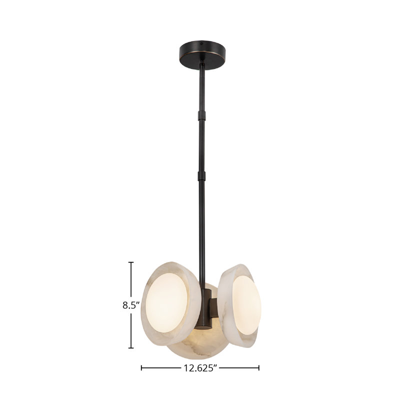 Alonso Urban Bronze and Alabaster LED Pendant Light