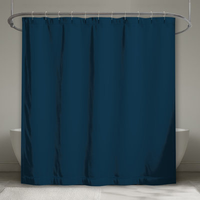 Solid Blue Background Shower Curtains Extra Long