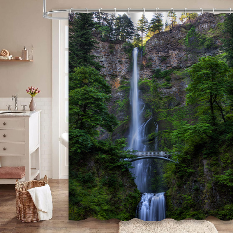 Rideau de douche Oregon Falls Bridge River, L 72 po x l 72 po
