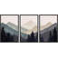 «Sun Mountain Landscape», œuvre abstraite de forêt neutre, images murales minimalistes modernes, impression sur toile encadrée, 3 pièces-75848177-75848176-119460500