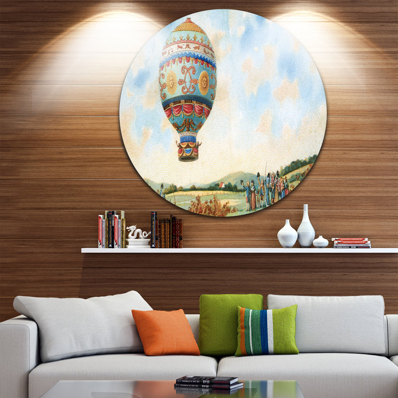 Peinture abstraite Corwin «Hot Air Balloon Illustration», H 23 po x l 23 po x P 1 po, Métal