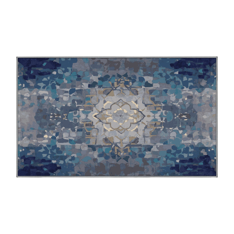 Machine Washable Gray Area Rug, Rectangle 8' x  12'