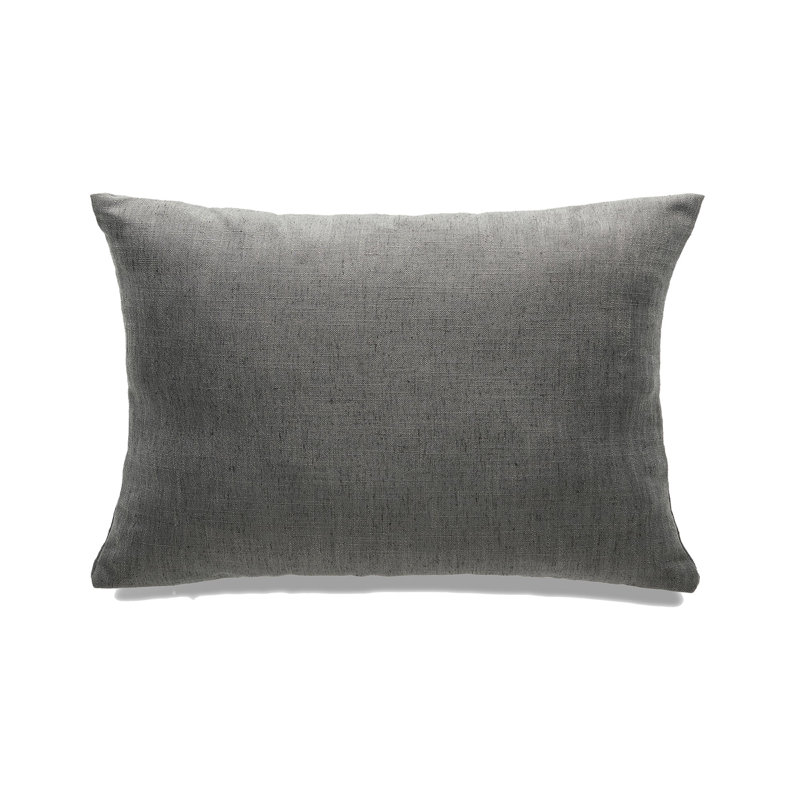 Housse de coussin rectangulaire en polyester , gris, Housse de coussin seulement - sans coussin, H 12 po x l 18 po