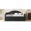 Lit de jour simple rembourré capitonné avec couchette, canapé-lit en velours avec ports USB et ports de charge de type C, aucun sommier nécessaire-1949487118