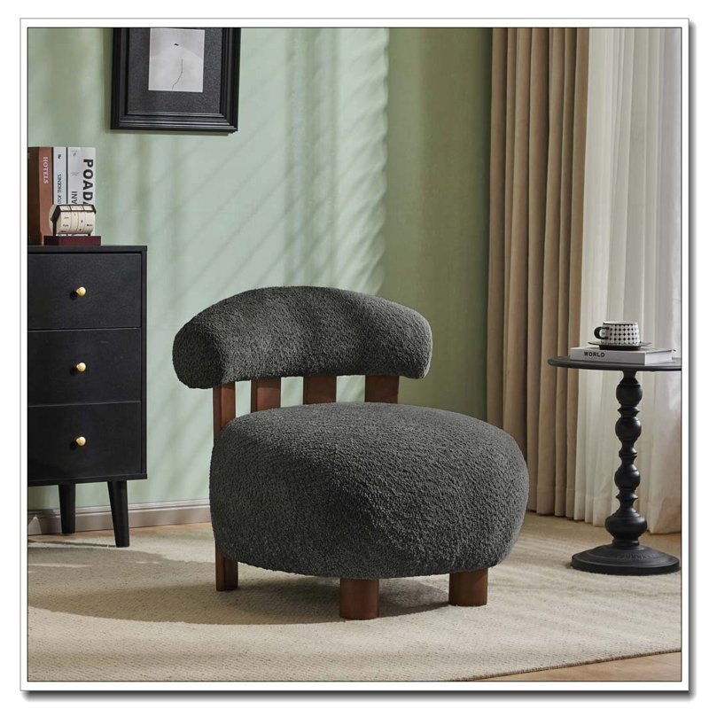 Fauteuil d'appoint en tissu Bouble, Gris foncé