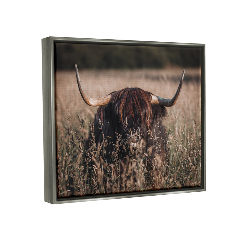 Art mural sur toile flottant Union Highland, H 25 po x l 31 po x P 1,7 po, Cadre flottant gris lustré