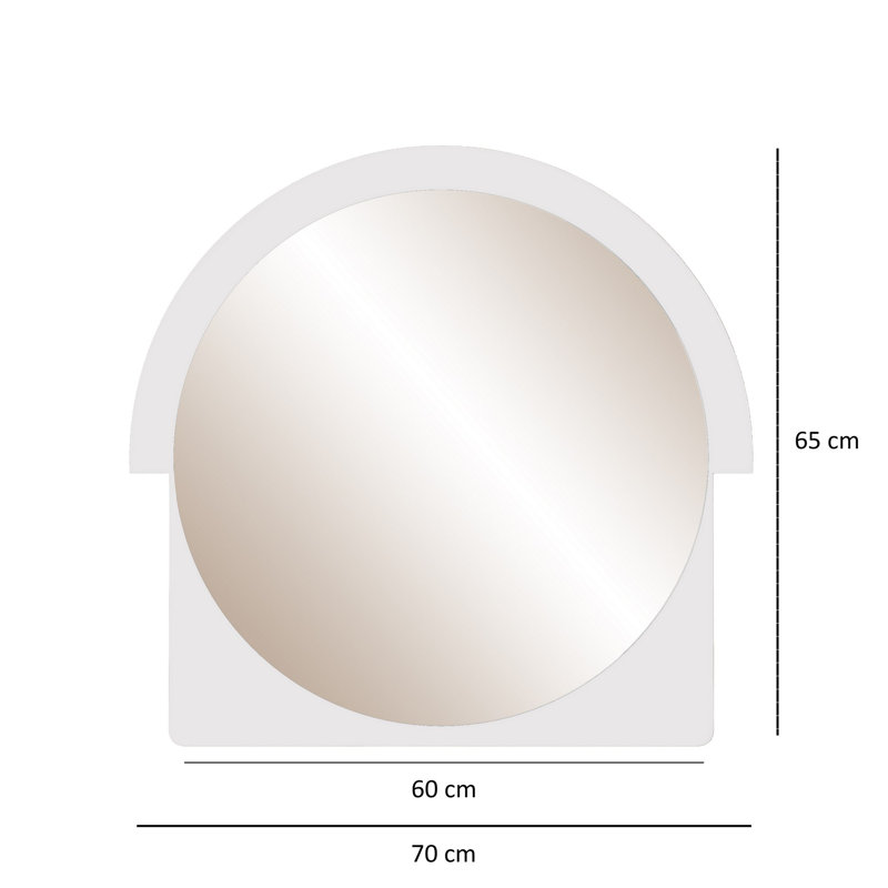 Miroir décoratif Cheylee, Blanc