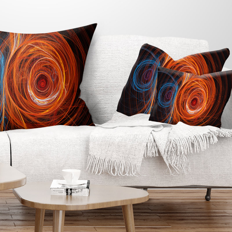 Cercles fractaux abstraits bruns - Coussin imprimé abstrait