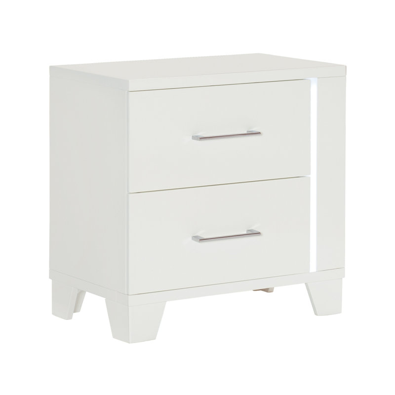 High Gloss Nightstand, LED Light