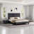 Alti Modern Queen Size Bed Frame with Linen Upholstered Headboard,Gray-1789860306-1789860305