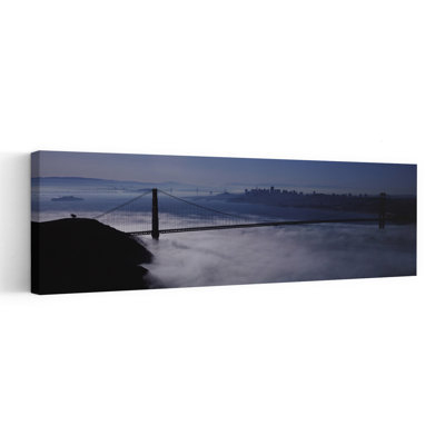Usa, California, San Francisco, Fog Over Golden Gate Bridge Abstract Contemporary Architecture City Wall Art