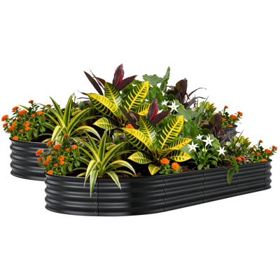 Raised Garden Bed, 2 Pack 6x3x1ft Metal Raised Garden Bed for Vegetables Outdoor, Galvanized Raised Garden Beds for Gardening, Rust-Resistant Planter Box, Easy Assembly Garden Box