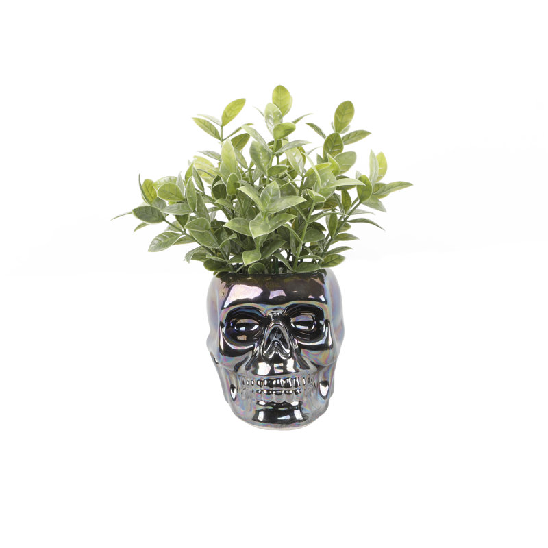 6.5'' Faux Eucalyptus Plant in Ceramic Decorative Vase