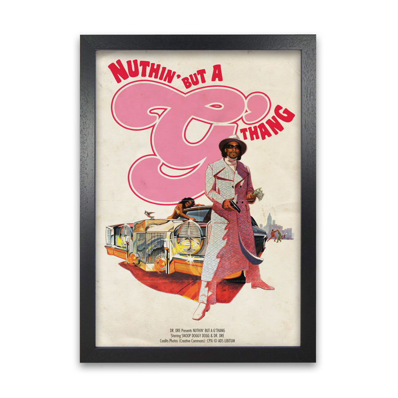 Nuthin But A G Thang by David Redon - Print, 84.1 cm H x 59.4 cm W x 5 cm D, Black Grain