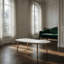Table basse en forme de noix avec pieds en bois massif 43 po x 21 po
