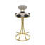Tabourets de bar modernes rembourrés en forme de S (ensemble de 2 pièces)-1868522171