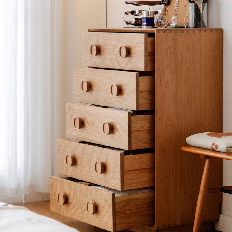Commode d'appoint moderne en bois de cerisier simple