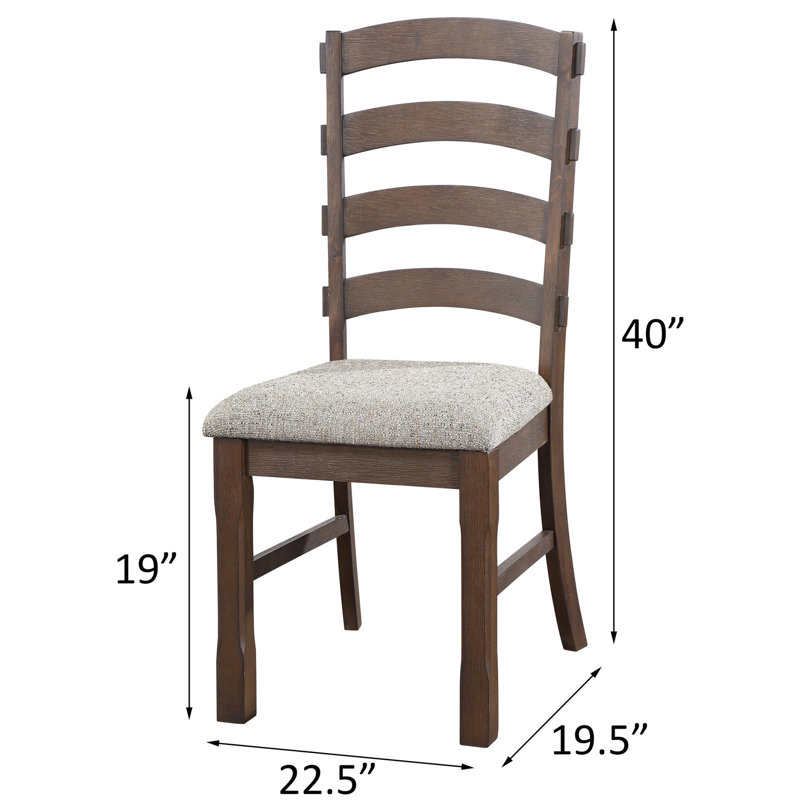 2 fauteuils à dossier gris et brun rustique - essentiels pour la salle à manger (2 avec revêtement)