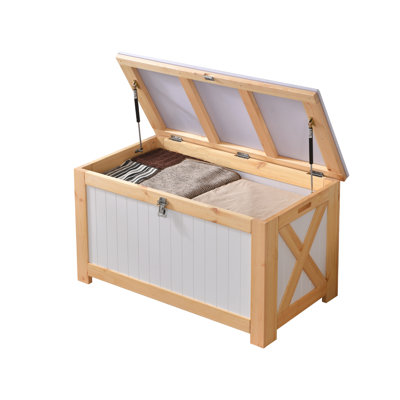 Cadre en bois massif de 140 gallons + boîte de rangement Shiboard de l'AIUEKES (bois naturel) - idéal pour les terrasses et les patios