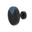 Spectra large round knob in Matte Black finish with Blue Titanium