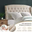  Bed Frame, Fabric Upholstered Bed Frame with Adjustable Headboard, Chesterfield-StyledWood Slat Support, Easy Assembly-723071913-723071916
