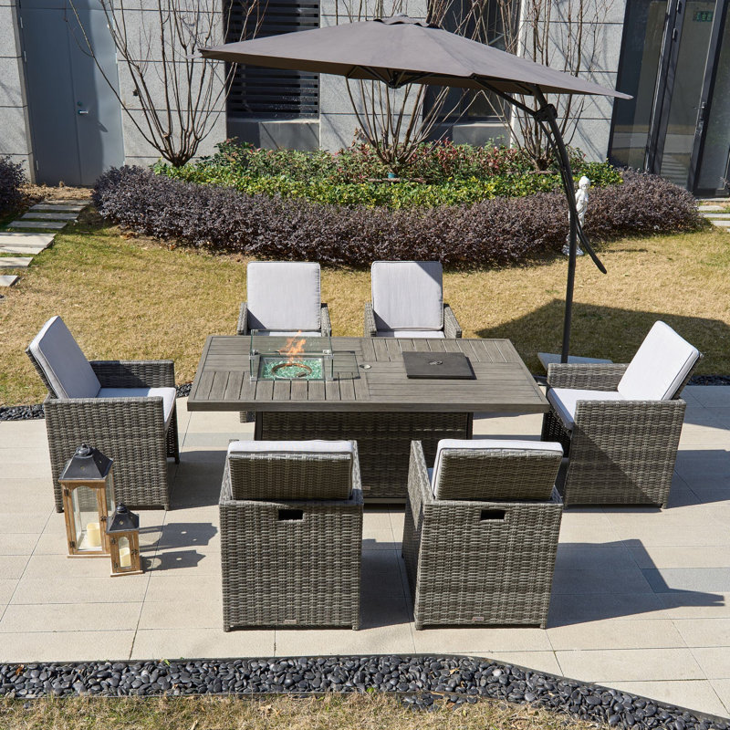 Aliaksey 6 - Person Patio Conversation Set with Cushions