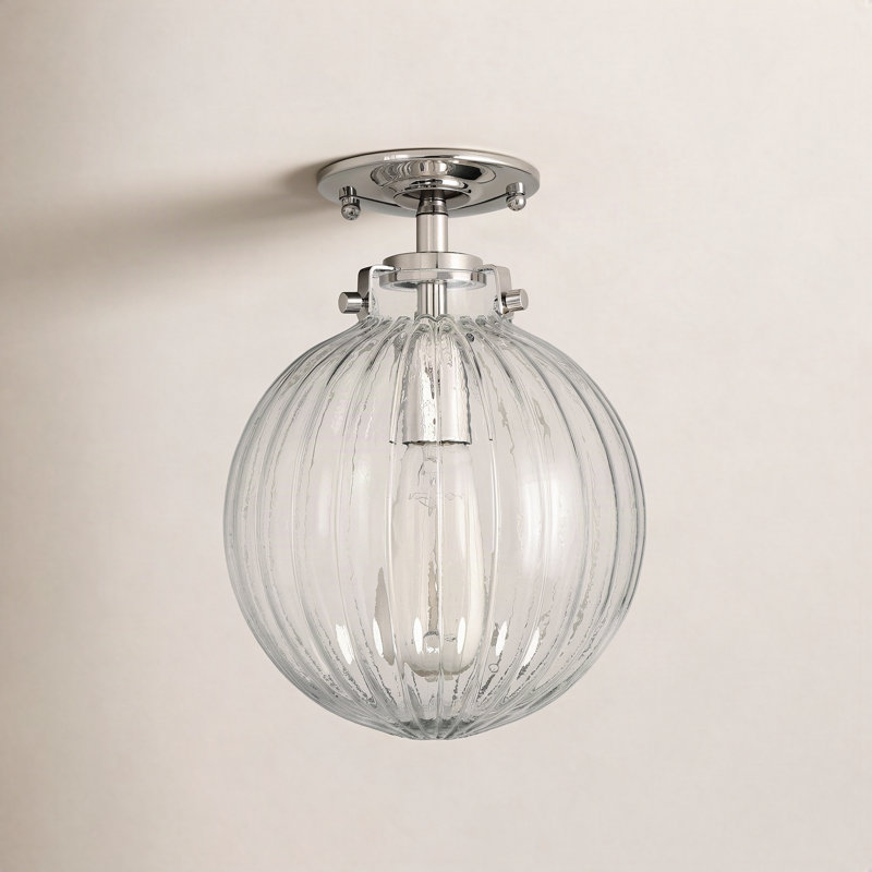 Kaydan 1-Light Dimmable Semi Flush Mount, Polished Nickel