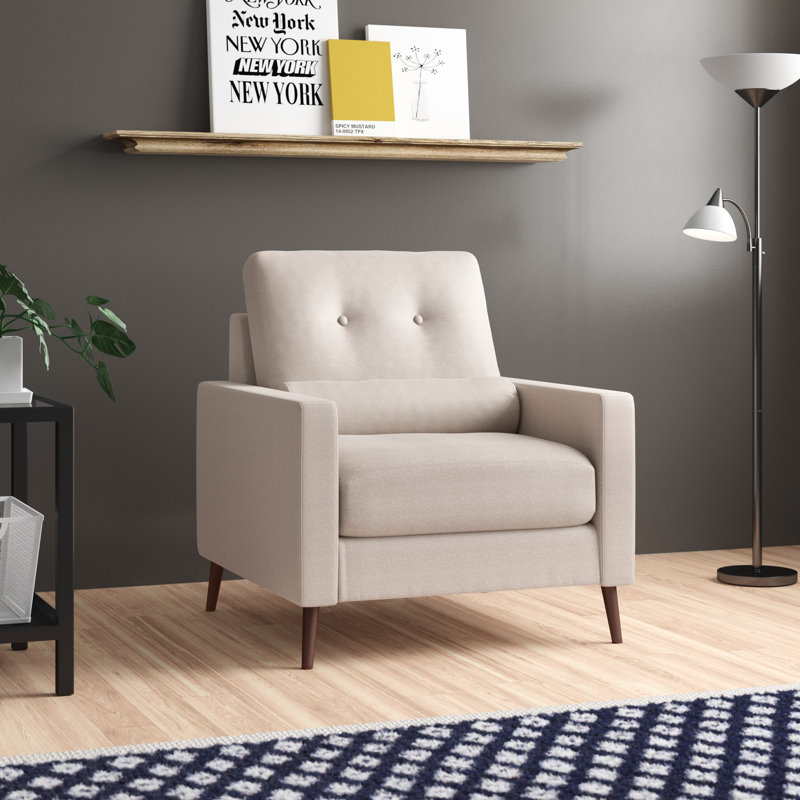 Espana Upholstered Armchair, Beige Polyester