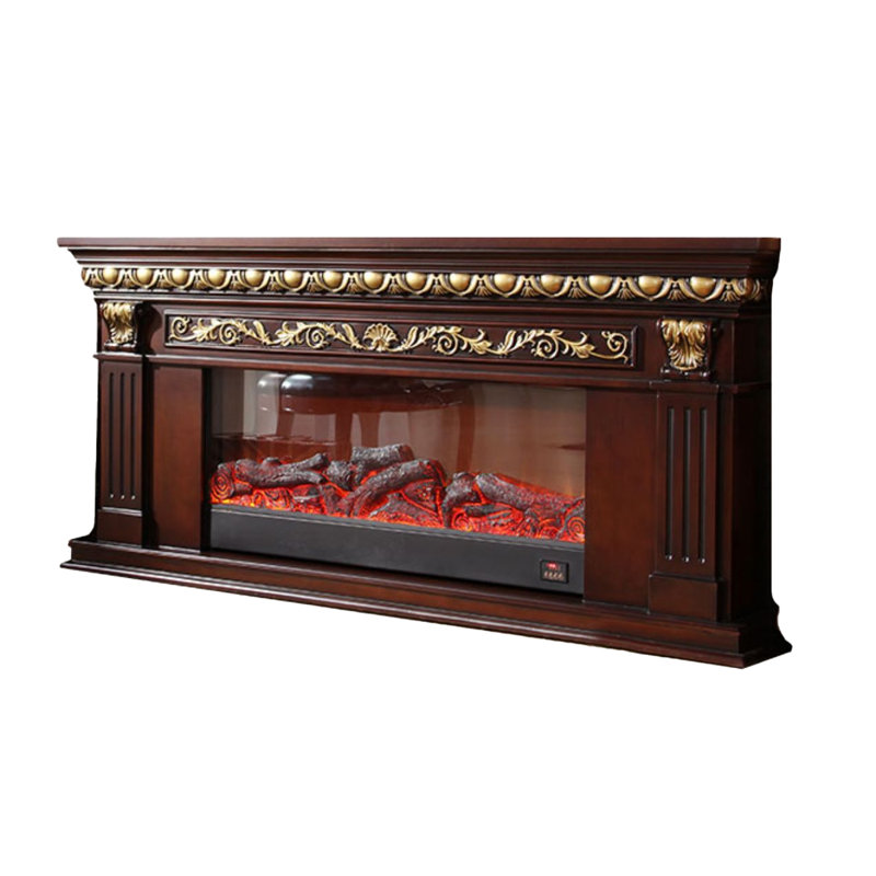 American-style simulated flame electric fireplace, White