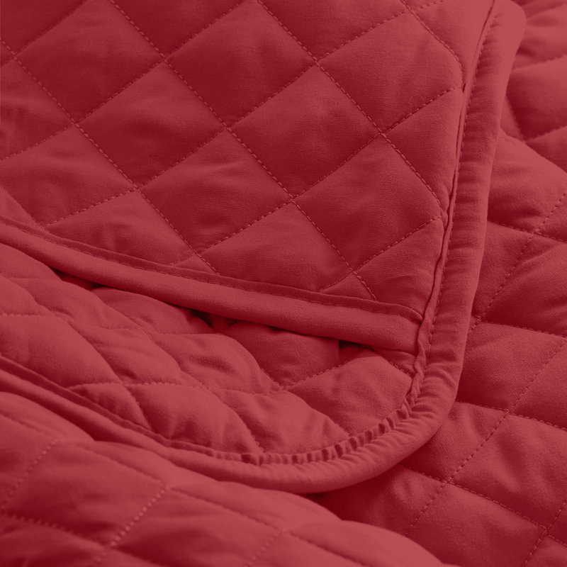 Modern & Contemporary Coverlet, Full/Queen Coverlet + 2 Standard Shams, Red
