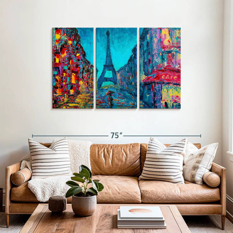 Sebbie Paris Night Stroll Abstract, 36" H x 57" W