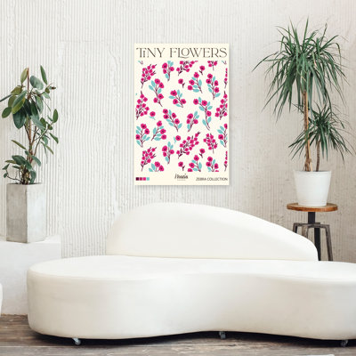 Tiny Pink Blooms Delicate Flower Nature Wall Art Print 1 Piece Wrapped Canvas Wall Art