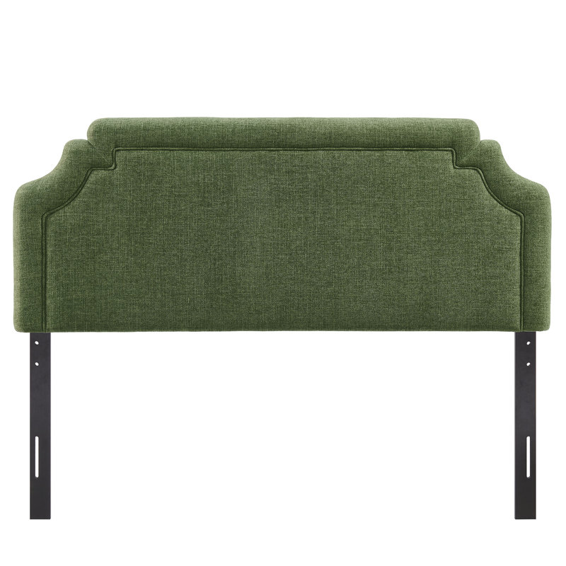 Magnolia Upholstered Fabric King Size Headboard In Foliage, King, Foliage