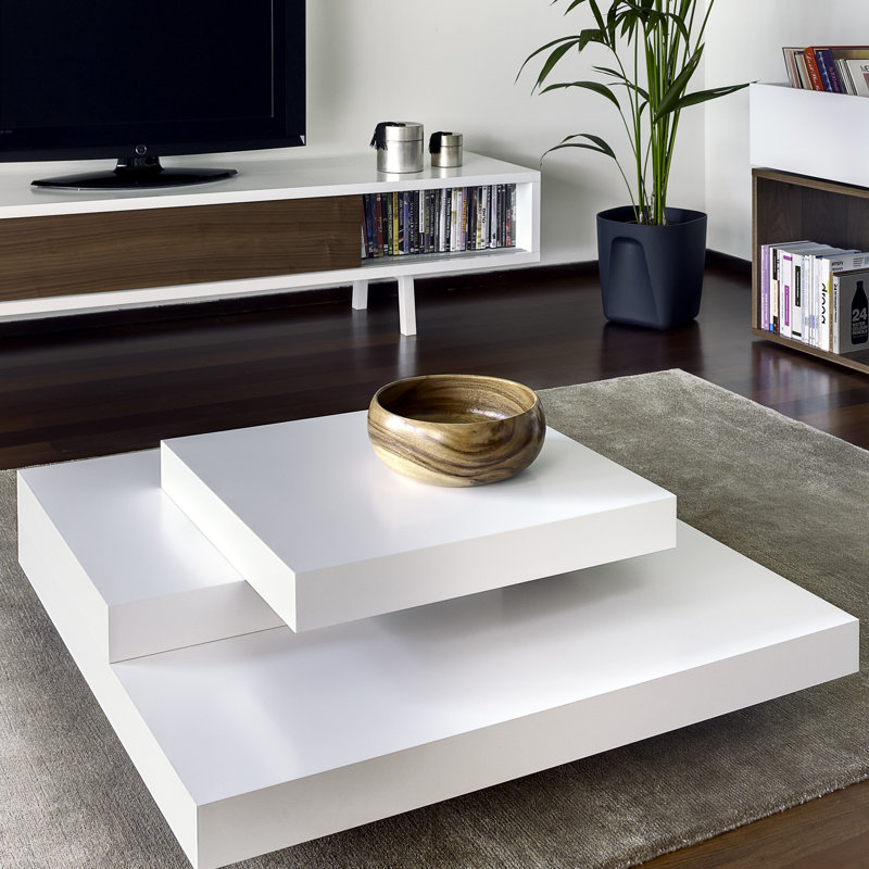 Desirre Solid Coffee Table, Matt White