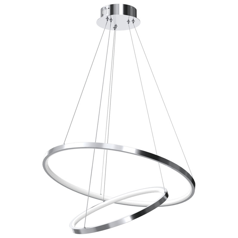 Bradstreet 2 - Light LED Geometric Pendant, Chrome